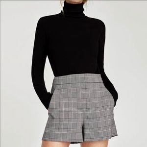 Zara High Waisted Plaid Shorts (Sz XS)